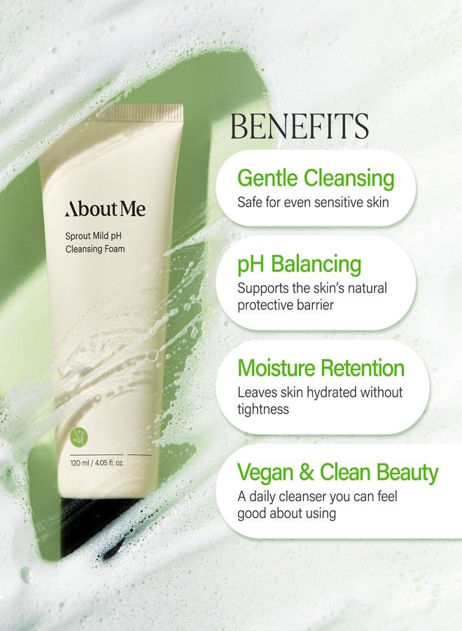 About Me Sprout Mild pH Cleansing Foam – Korean Wheat Broccoli Sprout Extract Face Wash for All Skin Types – Daily Gentle Cleansing with Amino Acids – Korean Skin Care – 4.05oz, 120ml - Image 2